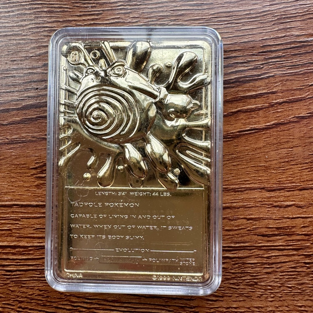 23 KT Gold Pokémon Card- Poliwhirl - Picture 2 of 2